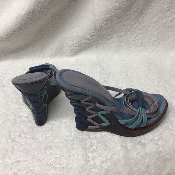 Tony K ankle wrap wedge heel - Picture 2 of 4